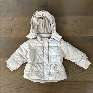 Baby gap gray girls warmest down filled jacket 18-24M EuC